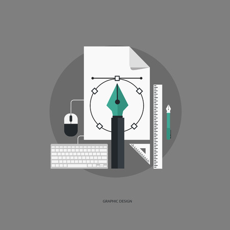 Graphic design concept. Flat vector illustration.のイラスト素材