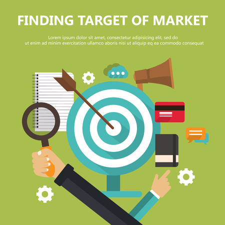 Creative vector elements for Finding Target of Market. Flat design.のイラスト素材