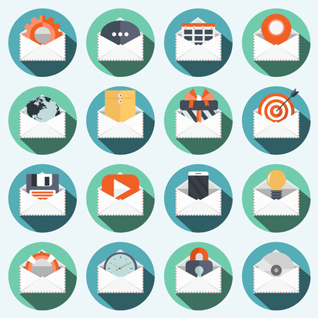 Global communication icon set. Concept for e mailing, new message, communication.のイラスト素材