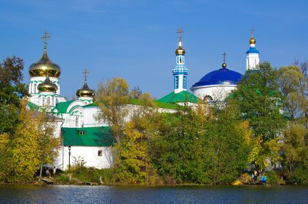 View of the Raifa Monastery from the lake, summer, water.の写真素材