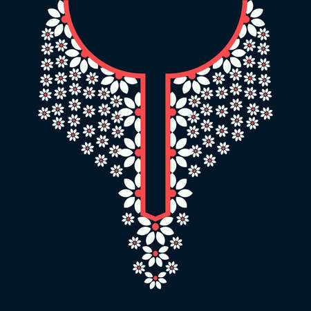 ethnic neck embroidery Geometric graphic design for fashion and other uses in vectors.のイラスト素材