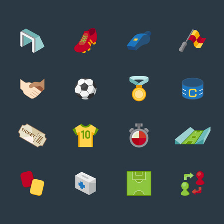Soccer element vector color icon set.のイラスト素材