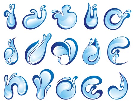 Set of water dropsのイラスト素材