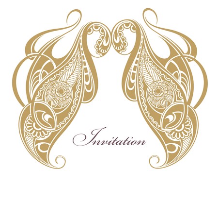 Floral paisley vector ornamentのイラスト素材