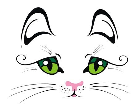 Cat with Green Eyesのイラスト素材