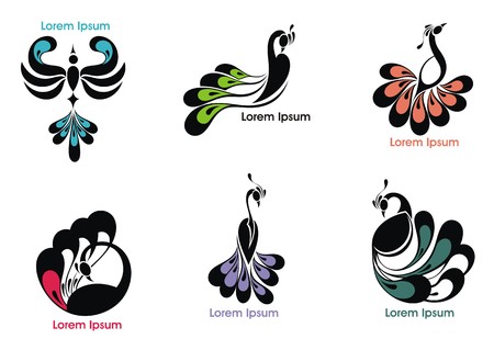 Peacock labelのイラスト素材