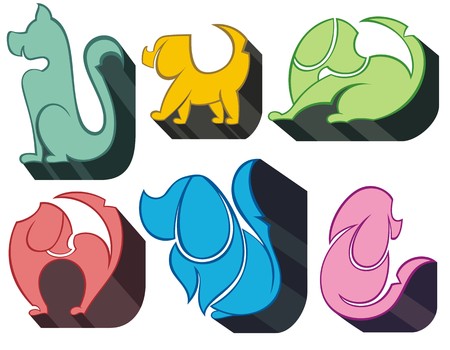 Dog Icon Symbol Setのイラスト素材