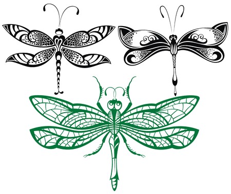 Abstract design dragonfly.Vector collectionのイラスト素材