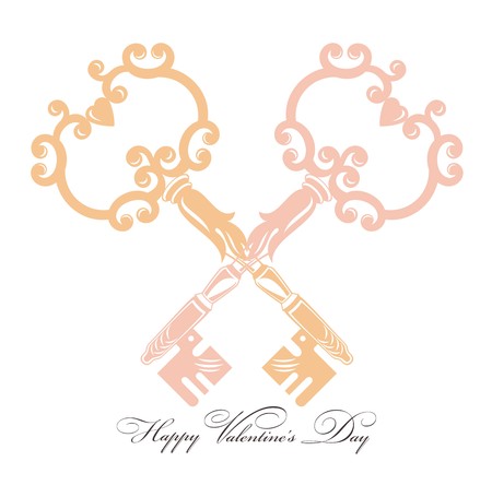 Love keys illustrationのイラスト素材