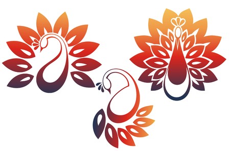 Peacock labelのイラスト素材