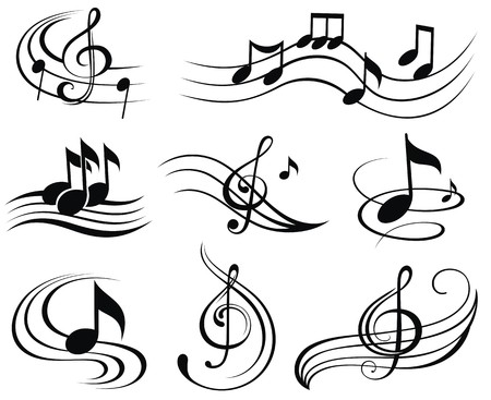 Music notes. Set of music design elements or icons. Music notes. Set of music design elements or icons.
