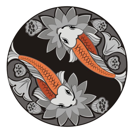 Fishes illustrationのイラスト素材