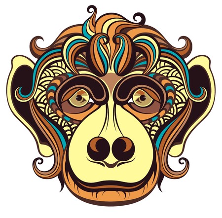 Vector illustration of a monkey, a symbol of New Year 2016のイラスト素材
