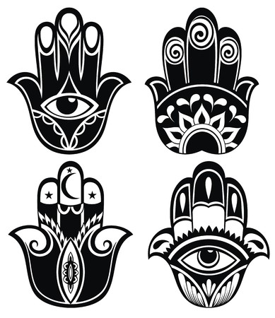 Hamsa hand, Hand of Fatima - amuletのイラスト素材