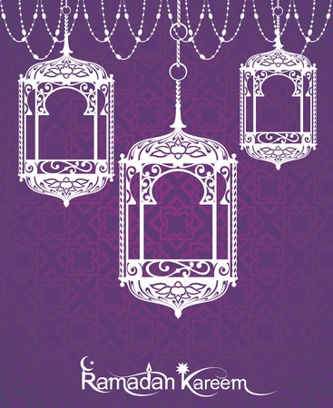 Beautiful Elegant Ramadan Kareem Lanternsのイラスト素材