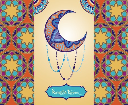 A greeting card template Ramadan Kareemのイラスト素材