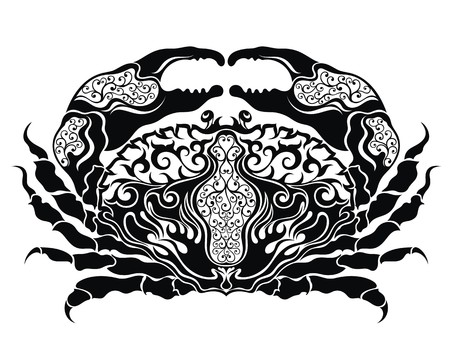 crab drawing.Cancer zodiac signのイラスト素材