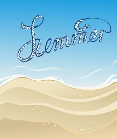 Sea sand and sky for summer day illustrationのイラスト素材