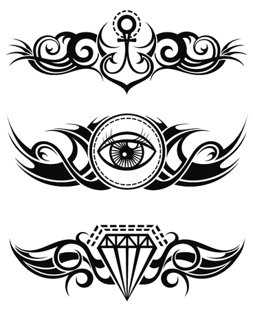 Tribal tattoo elementsのイラスト素材