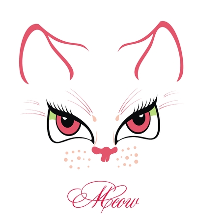 Funny Cat with big eyesのイラスト素材