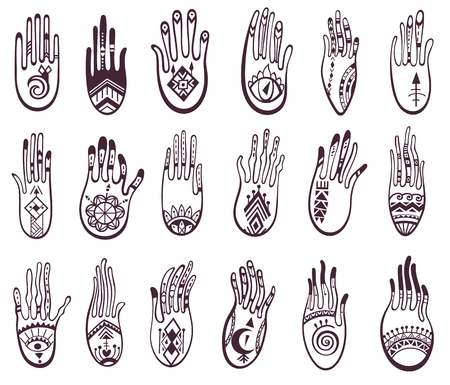 Hamsa hands collectionのイラスト素材