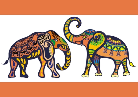 Funny Elephants backgroundのイラスト素材