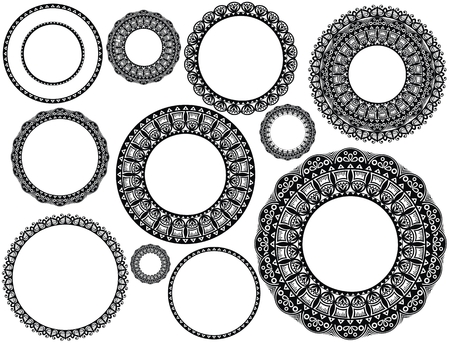Mandala.Frame elements setのイラスト素材