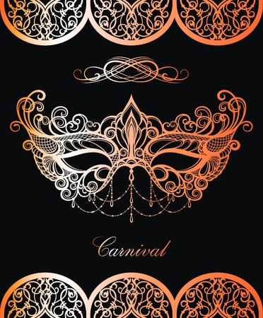 Carnival mask in gold color.のイラスト素材