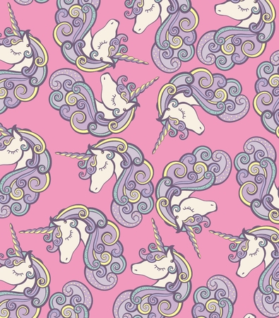 Cute Magical Unicorn Head Vector Designのイラスト素材