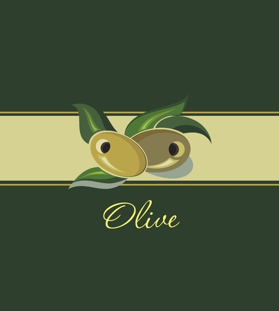 Vector banner with ripe green olivesのイラスト素材