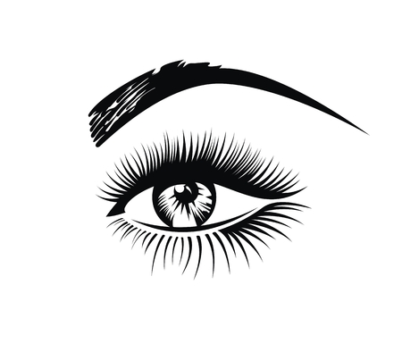 Woman's luxurious eye. Eyelashesのイラスト素材