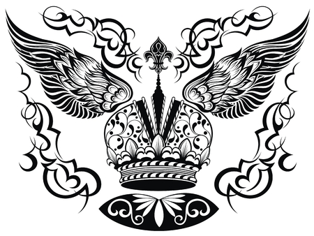 Imperial crown. Element for design logo, emblem and tattoo.のイラスト素材