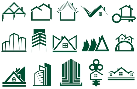 Real Estate Logo Set. Creative House Logo Collectionのイラスト素材