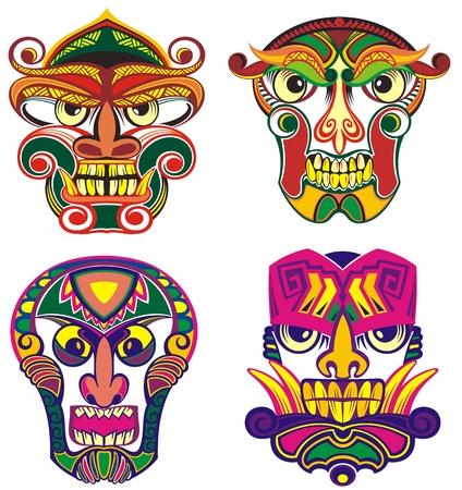 Ethnic masks or tribal masksのイラスト素材