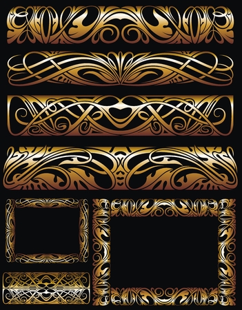 Set of art deco borders and frames.のイラスト素材