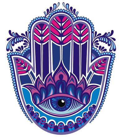 Hamsa, hand of Fatima, vector illustrationのイラスト素材