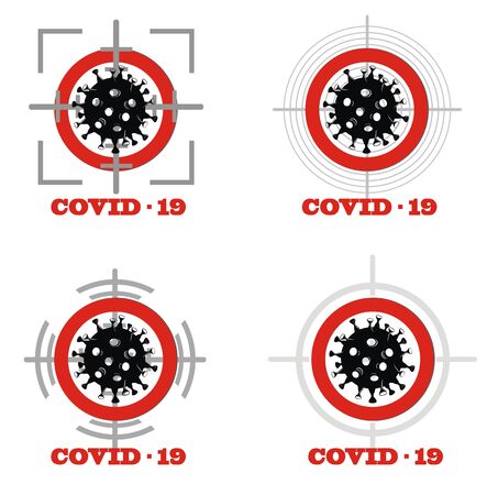 Covid-19 Coronavirus concept inscription typography design .のイラスト素材