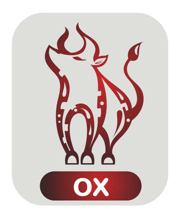 Chinese new year 2021 year of the oxのイラスト素材