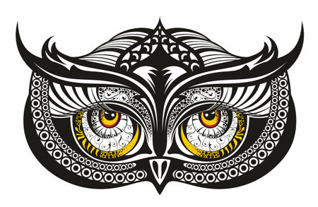 Owl template. Animals eyesのイラスト素材