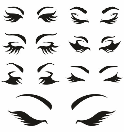 Woman's sexy luxurious eye with perfectly shaped eyebrows and lashesのイラスト素材