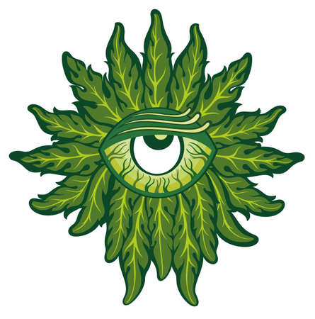 Marijuana leaf or cannabis leaf weed icon isolated on white backgroundのイラスト素材