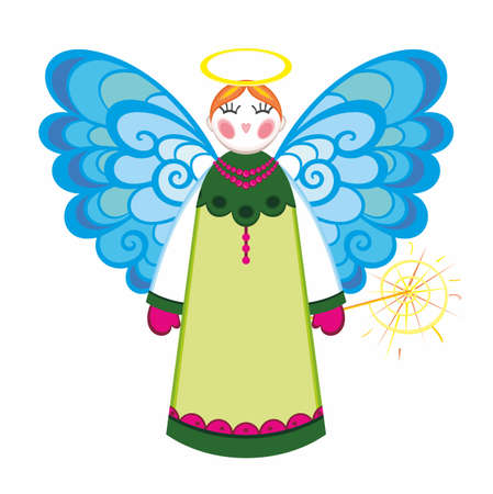 Cute girly fairies with wingsのイラスト素材