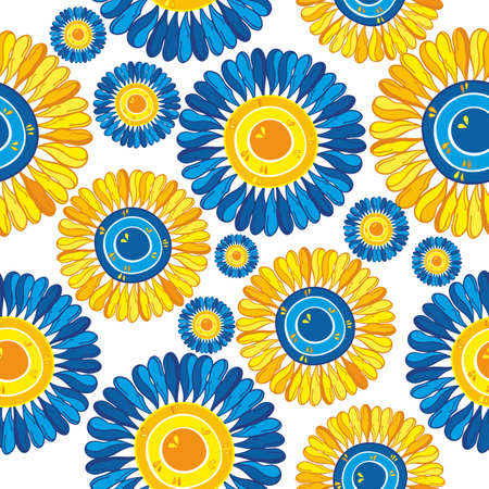 Sunflower seamless pattern backgroundのイラスト素材