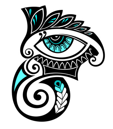 Tribal drawing in the shape of eye for tattoo and design things.Eye symbol tattooのイラスト素材