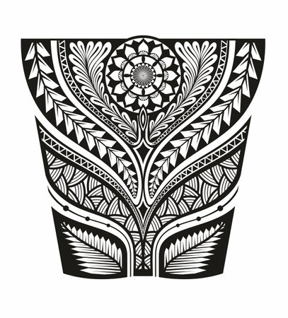 Tattoo tribal abstract sleeve, black arm shoulder tattoo fantasy pattern vector art design isolated on white backgroundのイラスト素材