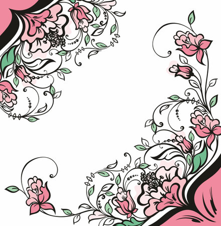 Elegant floral background with pink spring flowersのイラスト素材