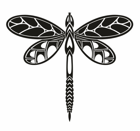Dragonfly symbol.Silhouette dragonfly. Dragonfly icon vector illustrationのイラスト素材