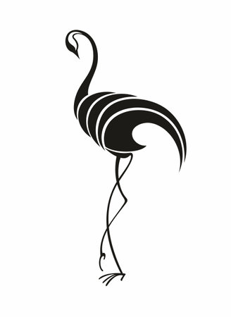 Crane bird. illustration on white backgroundのイラスト素材