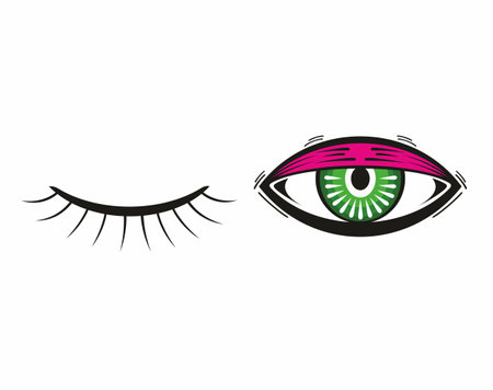 Eyes and eyelashes icon vector illustration. Isolated badge for website or app - stock infographics.のイラスト素材