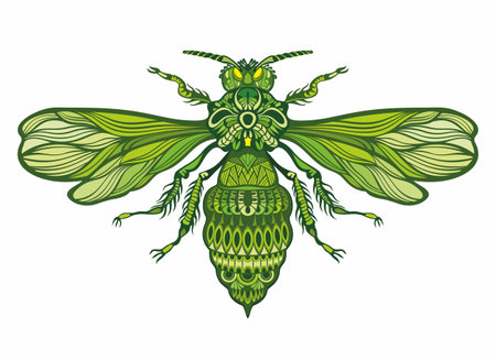 Fly Tattoo Silhouette Clipart. Housefly Insect Vector Drawing, Black Fly Tattoo Designのイラスト素材
